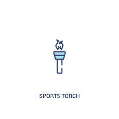 Wall Mural - sports torch concept 2 colored icon. simple line element illustration. outline blue sports torch symbol. can be used for web and mobile ui/ux.