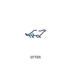 otter concept 2 colored icon. simple line element illustration. outline blue otter symbol. can be used for web and mobile ui/ux.