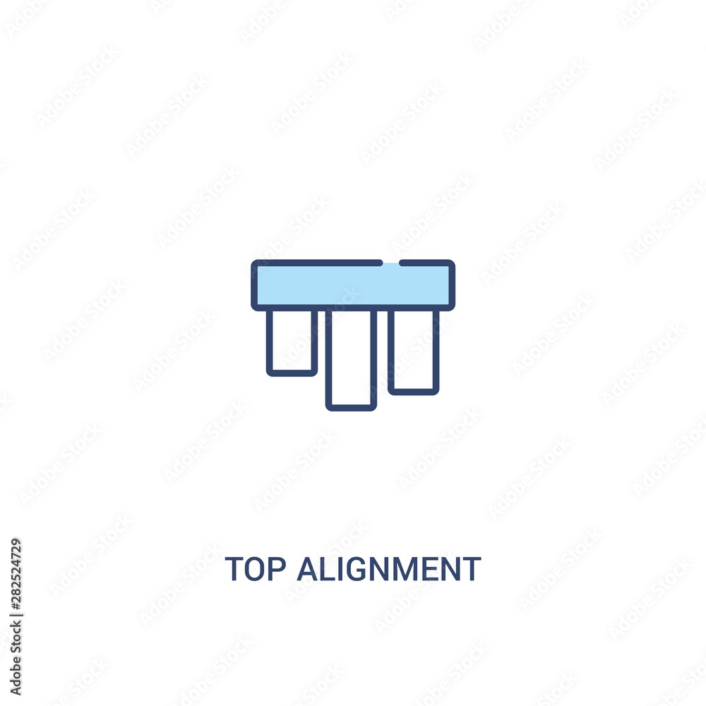 top alignment concept 2 colored icon. simple line element illustration ...