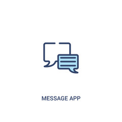 message app concept 2 colored icon. simple line element illustration. outline blue message app symbol. can be used for web and mobile ui/ux.