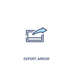 Wall Mural - export arrow concept 2 colored icon. simple line element illustration. outline blue export arrow symbol. can be used for web and mobile ui/ux.