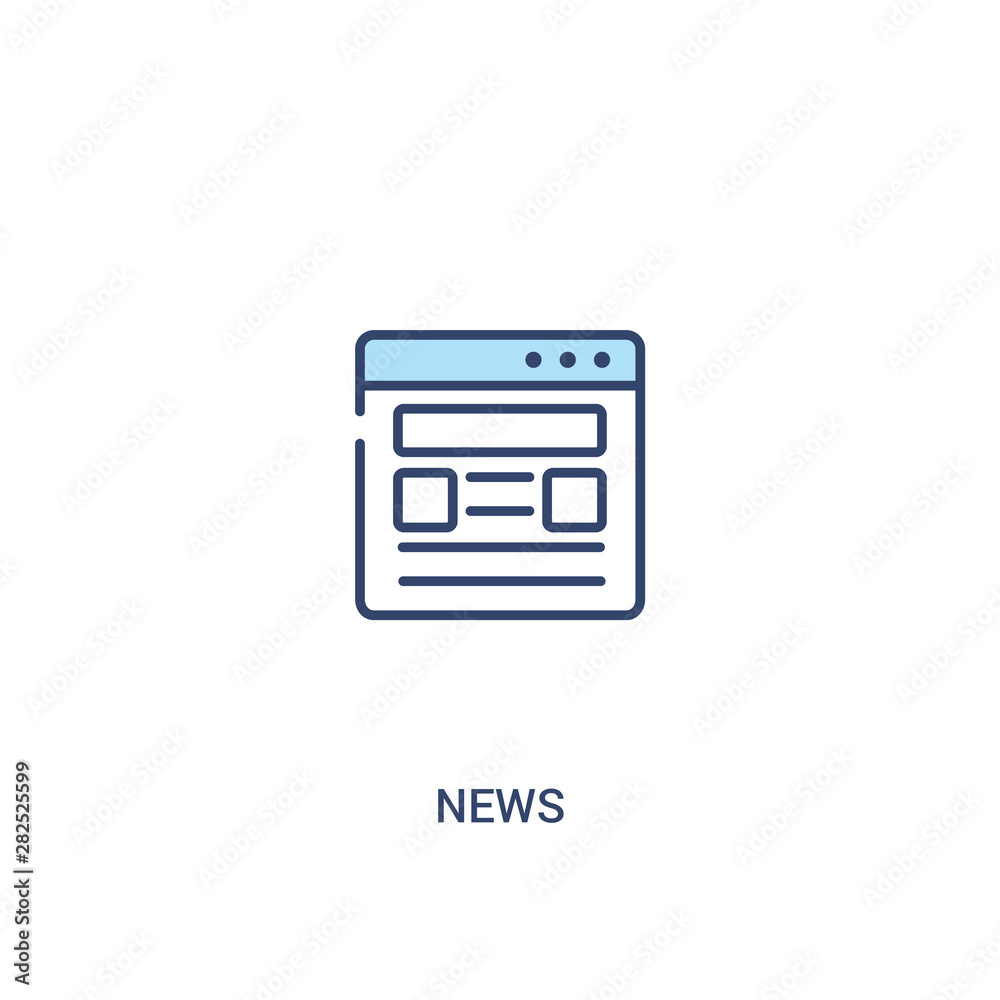 news concept 2 colored icon. simple line element illustration. outline ...