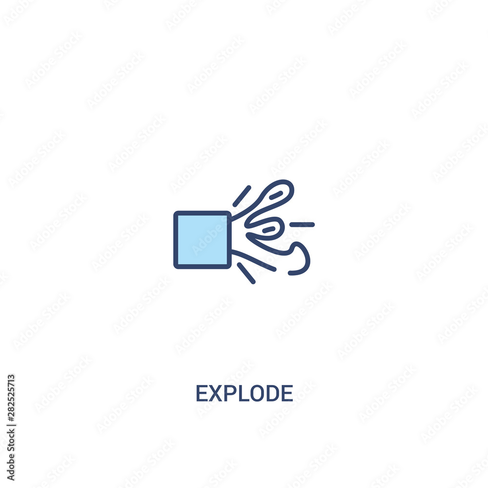 explode concept 2 colored icon. simple line element illustration ...