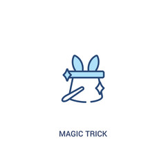 magic trick concept 2 colored icon. simple line element illustration. outline blue magic trick symbol. can be used for web and mobile ui/ux.