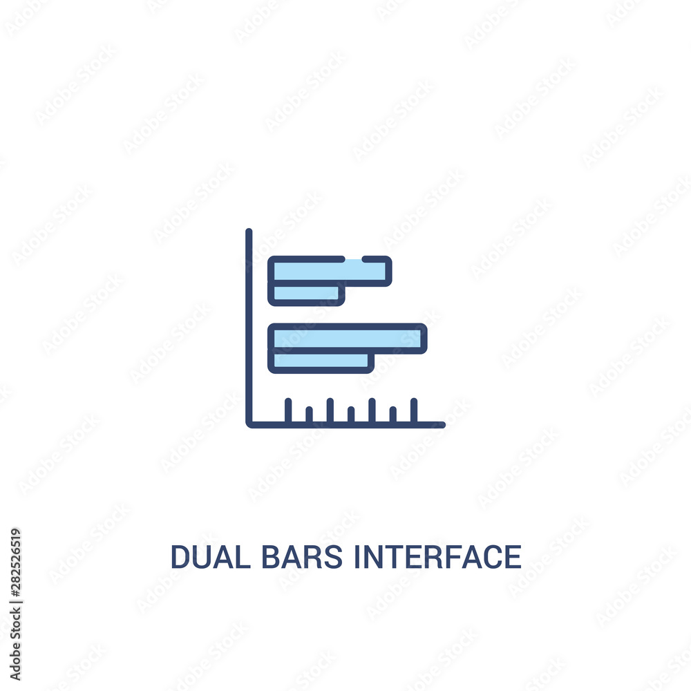 dual bars interface concept 2 colored icon. simple line element ...