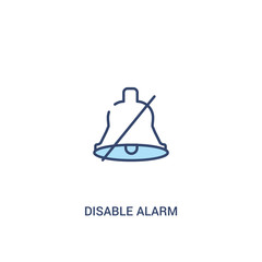 Wall Mural - disable alarm concept 2 colored icon. simple line element illustration. outline blue disable alarm symbol. can be used for web and mobile ui/ux.