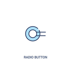 Wall Mural - radio button concept 2 colored icon. simple line element illustration. outline blue radio button symbol. can be used for web and mobile ui/ux.