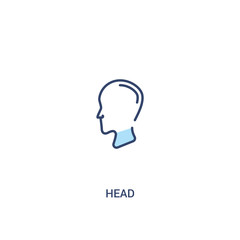 Wall Mural - head concept 2 colored icon. simple line element illustration. outline blue head symbol. can be used for web and mobile ui/ux.