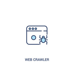 Wall Mural - web crawler concept 2 colored icon. simple line element illustration. outline blue web crawler symbol. can be used for web and mobile ui/ux.