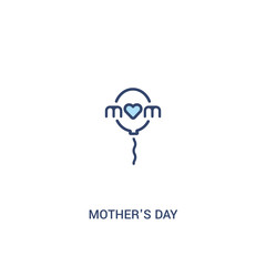 mother's day concept 2 colored icon. simple line element illustration. outline blue mother's day symbol. can be used for web and mobile ui/ux.