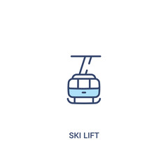 Wall Mural - ski lift concept 2 colored icon. simple line element illustration. outline blue ski lift symbol. can be used for web and mobile ui/ux.