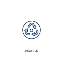 Wall Mural - recycle concept 2 colored icon. simple line element illustration. outline blue recycle symbol. can be used for web and mobile ui/ux.