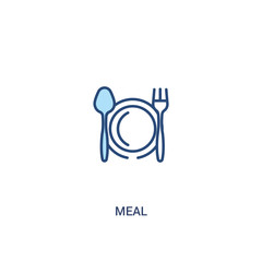 Wall Mural - meal concept 2 colored icon. simple line element illustration. outline blue meal symbol. can be used for web and mobile ui/ux.