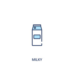 Wall Mural - milky concept 2 colored icon. simple line element illustration. outline blue milky symbol. can be used for web and mobile ui/ux.