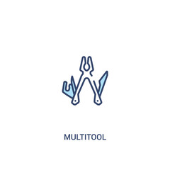 Wall Mural - multitool concept 2 colored icon. simple line element illustration. outline blue multitool symbol. can be used for web and mobile ui/ux.