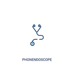 Wall Mural - phonendoscope concept 2 colored icon. simple line element illustration. outline blue phonendoscope symbol. can be used for web and mobile ui/ux.