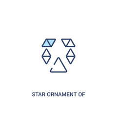 Wall Mural - star ornament of small triangles concept 2 colored icon. simple line element illustration. outline blue star ornament of small triangles symbol. can be used for web and mobile ui/ux.