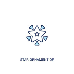 Wall Mural - star ornament of triangles concept 2 colored icon. simple line element illustration. outline blue star ornament of triangles symbol. can be used for web and mobile ui/ux.