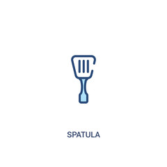 Wall Mural - spatula concept 2 colored icon. simple line element illustration. outline blue spatula symbol. can be used for web and mobile ui/ux.