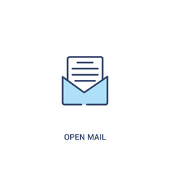 Wall Mural - open mail concept 2 colored icon. simple line element illustration. outline blue open mail symbol. can be used for web and mobile ui/ux.