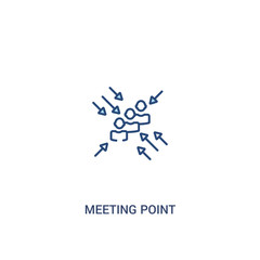 meeting point concept 2 colored icon. simple line element illustration. outline blue meeting point symbol. can be used for web and mobile ui/ux.