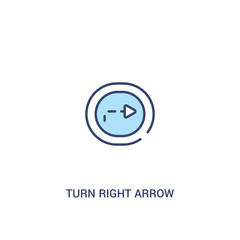 Wall Mural - turn right arrow with broken line concept 2 colored icon. simple line element illustration. outline blue turn right arrow with broken line symbol. can be used for web and mobile ui/ux.