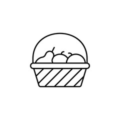 Poster - Fruit, basket icon. Simple thin line, outline vector of autumn icons for ui and ux, website or mobile application