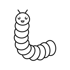 Sticker - cute little worm kawaii character