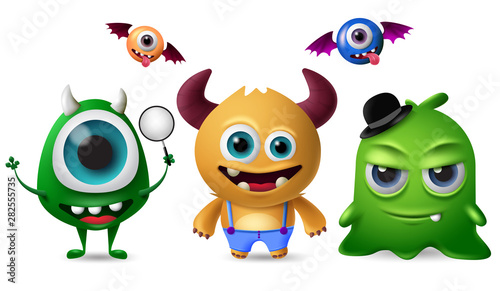 Fotomural Cute monsters vector character set