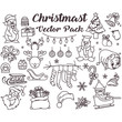 christmast doodle collection set handrawing style