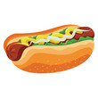 hotdog yummy cartoon style junkfood