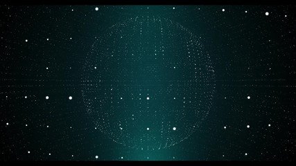 Wall Mural - Abstract particles sphere background. Motion Graphics 4K animation.