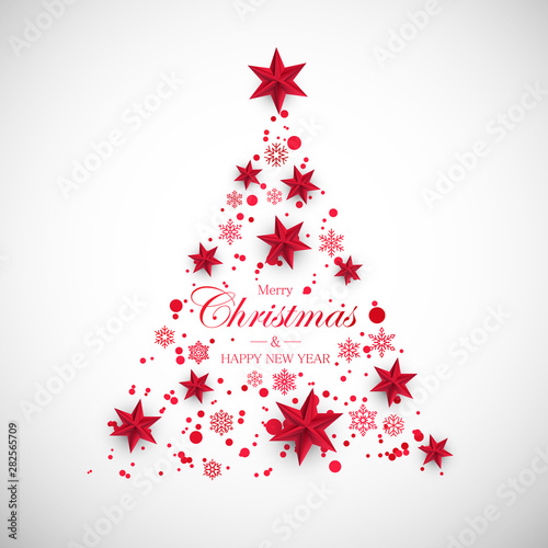 Fototapeta Choinka Bożonarodzeniowa Kartka Z życzeniami Wektor