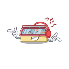 Sticker - Listening music ice cream freezer in character shape