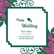 © StockFloral - Colorful wreath frame, isolated on a white backdrop, greeting card of happy wedding. Vector