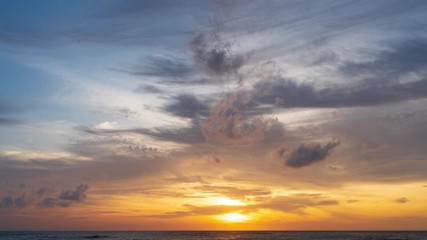 Wall Mural - time lapse video scene of colorful sunset with moving clouds background in nature and travel concept