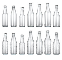 Empty Clear Beer Bottle Shape Range