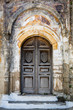 old wooden church door, Rhodes, Greece