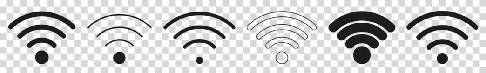 Wall Mural - wireless | internet connection | signal icon | isolated transparent | variations