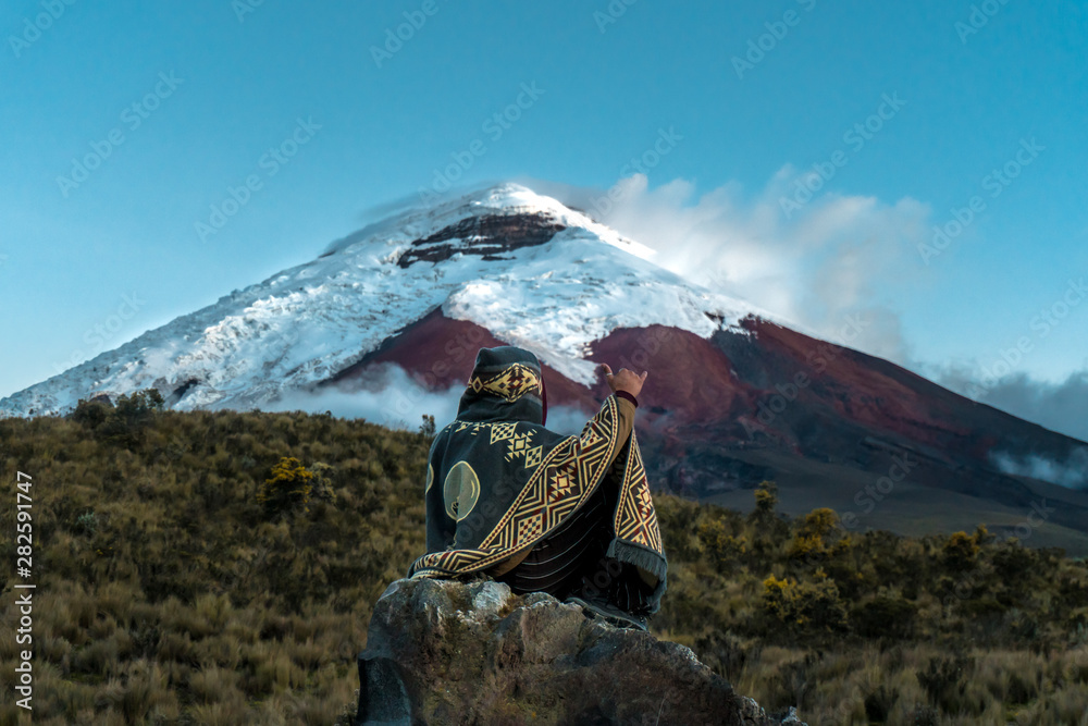 amazing Cotopaxi Volcano in ecuador - obrazy, fototapety, plakaty 