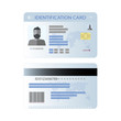 Personal identification card. ID card, identification card, identity verification, person data. Vector illustration.
