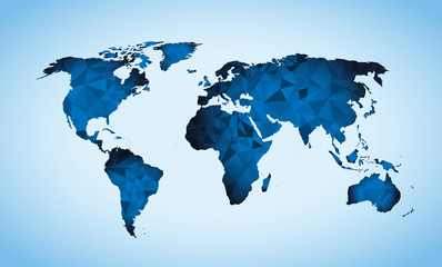 Wall Mural - World map triangle geometric shapes 