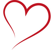 Red Heart, Love, Wedding, Romance - Single Line
