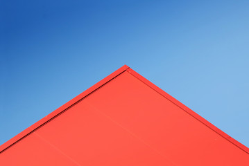 Poster - Abstract architecture. Close up of a red building facade.
