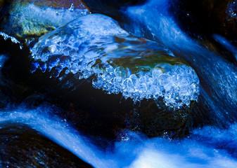 crystal ice in the river