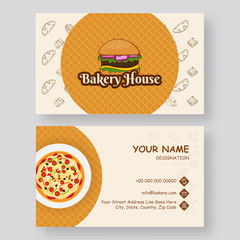 Sticker - Retro style business card or visiting card design for Bakery House.