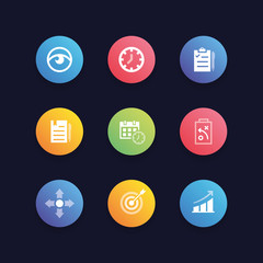 Wall Mural - PERFORMANCE MANAGEMENT FILLING ICON SET