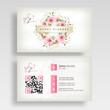 Event Planner visiting card design decorated with flowers in front and back view.
