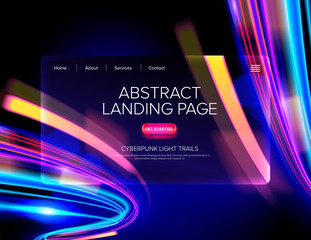 Wall Mural - Abstract Cyberpunk Landing Page