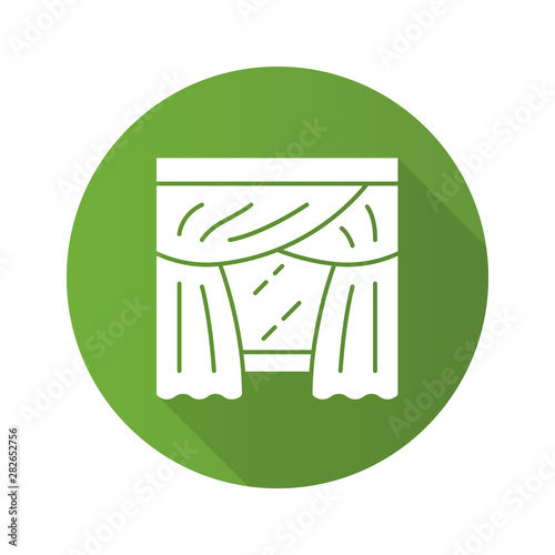 Priscilla Curtains Flat Design Long Shadow Glyph Icon Panel